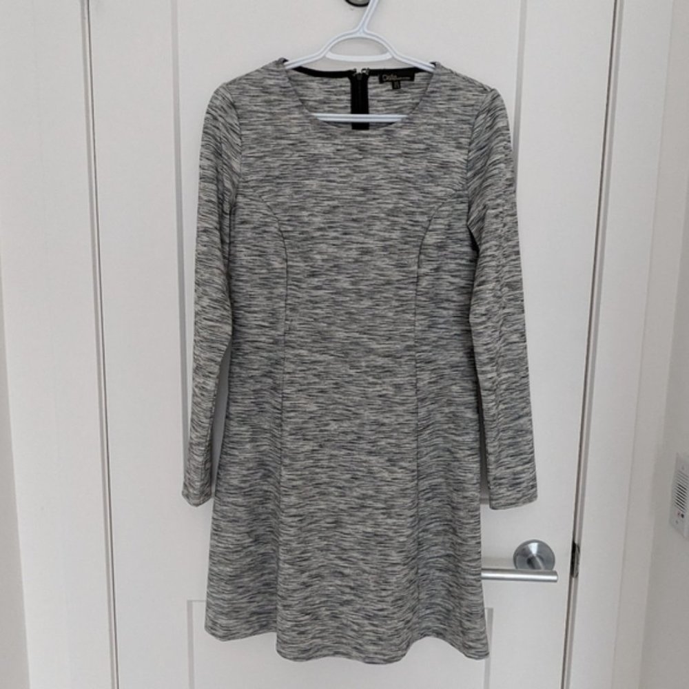 Long Sleeves Heather Grey A-line dress